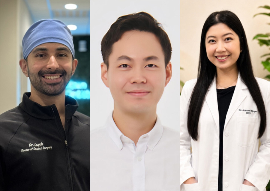 Photo of smiling Dr. Layth, Dr. Nguyen, Dr. Joon